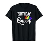Lesbian LGBTQ Gay Birthday Queen T Shirt Rainbow Tiara T-Shirt