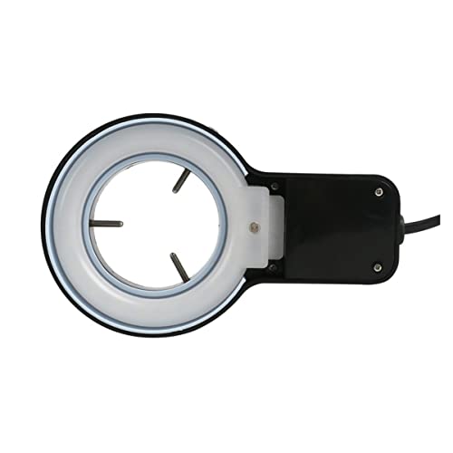 Microscopes Equipment Stereo Microscope, Fluorescence Ring Light Illuminator Lamp Microscope(Black)