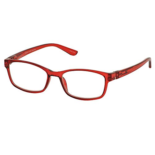 Bunny Eyez Readers - Ruthie - Reading Glasses With A Tiltable & Flippable Frame - Chic & Modern Design - Diopter Strength Of +1.50 To +3.00 - Candy Apple Red Crystal, 1.50 #TOP7
