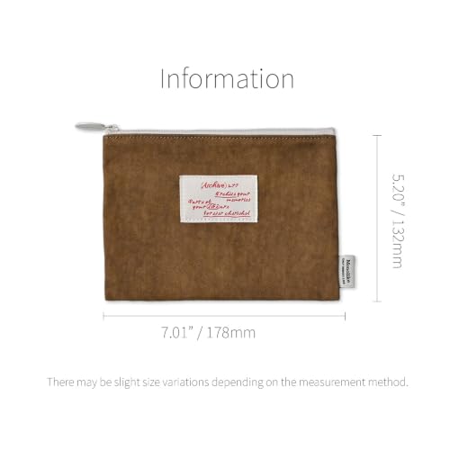 Image of Monolike Archive 247 Faded Flat Pouch, Brown - Makeup Bag, Cosmetic Bag, Travel Bag, Toiletry Bag, Organizer, Storage Bag