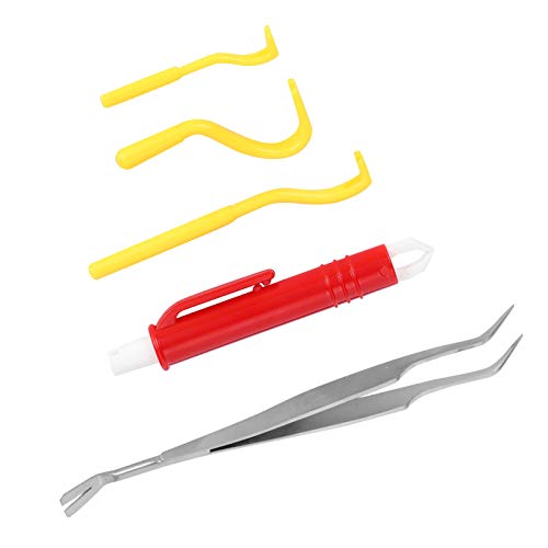 Tick Removal Tool Kit, Tick Remover 6 Pcs Tick Removal Tool Tick Puller Stainless Steel Tweezers for Dogs Cats - Thumbnail 6