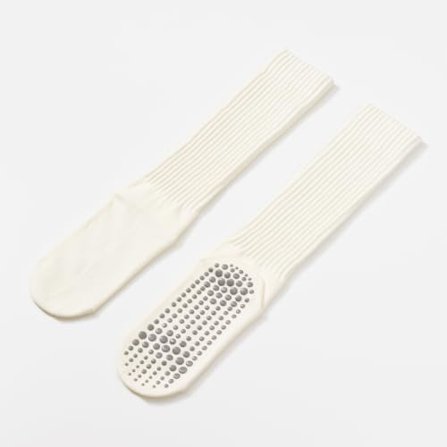 Yoga Pilates Socks with Grips for Women Ribbed Knee Highs Non Slip Cushioned Over the Calf Socks for Barre Ballet Dance2
