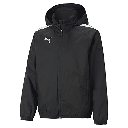PUMA unisex child TeamLIGA All Weather Jacket, Puma Black-puma Black, Medium US