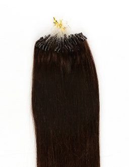 Hair Faux You 18inch 100 Gram Micro Ring Hair Extensions # 2 Darkest Brown 1g/Strand Silky Straight Micro Ring Loop Remy Human Hair Extensions