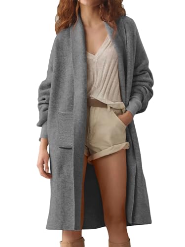 Image of Saodimallsu Womens Long Cardigan Sweaters Chunky Open Front Oversized Slouchy Knit Fall Trendy Coatigan Jackets