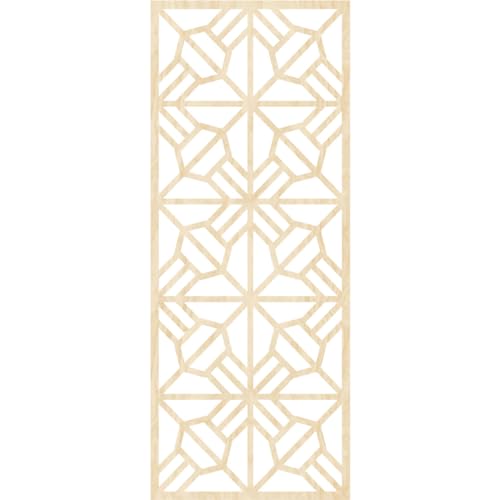 Image of Auburn Decorative Pierced Fretwork Wood Wall Panels, 9 3 /8 inchW x 24 3 /8 inchH x 1 /4 inchT, Birch
