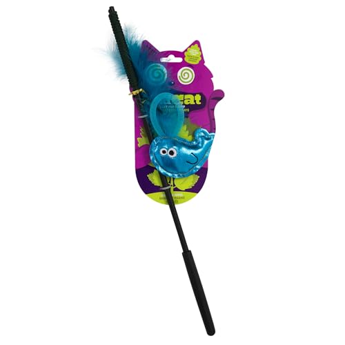 Mad Cat SAS-Sea Wand Catnip and Silvervine Teaser Cat Toy for Hunting Instincts