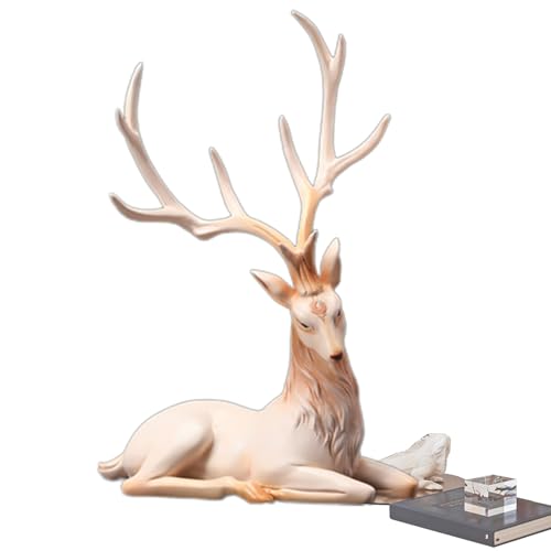 Décor de Renne pour Bureau, Statue de Renne - Figurine de cerf en résine créative | Figurines d'élan de Table en résine pour noël, Petites Figurines de cerf décoratives pour l'intérieur