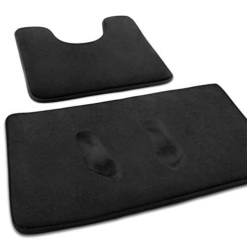 MEKO Memory Foam Badematte, 2 Set Anti Rutsch Badezimmerteppich und saugfähiger U-förmiger...