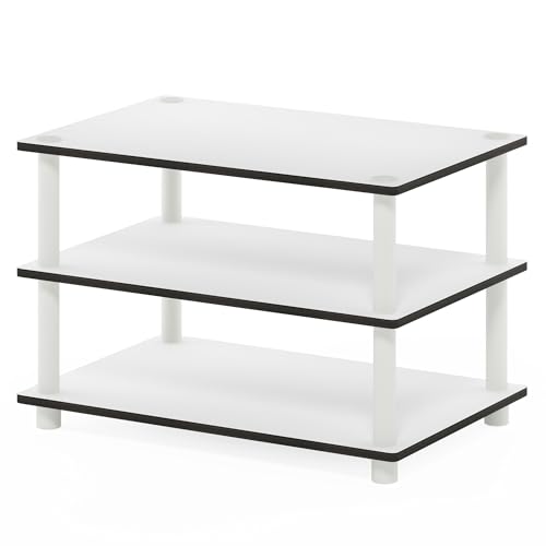 Image of Furinno JUST 3-Tier Modern Coffee Table with Open Shelf, Toolless Assembly Side Table, for Living Room, Bedroom, Home Office, White