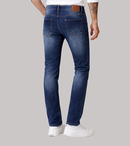 Image of L'MONTE Imported Denim Jeans Pant for Men Blue Stretchable Distressed Ripped Slim Fit