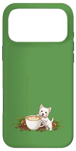 Westie West-Highland Terrier �q�� �h�b�O�}�O �R�[�q�[ ���[�j���O �X�}�z�P�[�X iPhone 17 Pro Max �p