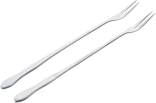 5Pcs 2 Prong 8 Inches 304 Stainless Steel Fruit Fork Olive Fork Pickle Fork Pickle Grabber Cocktail Fork