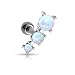 Triple Opal Ball Tragus Barbell 316L Surgical Steel Cartilage Bar Helix Piercing 16GA