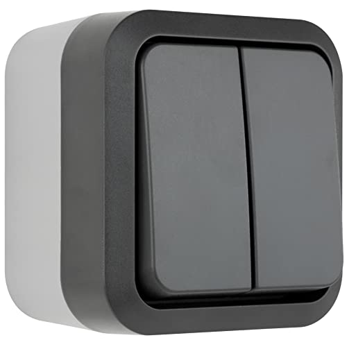 REV - AquaStorm, series switch, light switch, wet room IP55, single-pole, surface-mounted, 230 V, 10 A, anthracite - Image 2