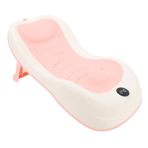 Baby Bath Support, Soft Sink Baby Bath Seat, Newborn Bathtub with Thermometer, Foldable Baby Bath Tub Anti Slip Infant Bath Support for Newborn Tub Infant Bathtub Baby Bather
