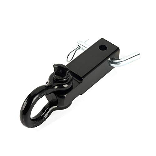 Orion Motor Tech Clevis Shackle Hitch Hook Receiver with 3/4" D Ring Shackle fitting 2" Receiver, 11,000 lbs Capacity Offroad Recovery Tow Trailer Hitch for Trucks and SUV's, Corrosion Resistant