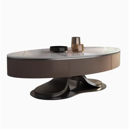 Table Basse Coffee Table with Drawers in The Living Room, Stainless Steel Frame, Stylish Cocktail pour Salon, Balcon