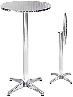 TecTake Round bar bistro table aluminium 2 adjustable heigts Ø 60cm - different models - (Alexander foldable | No. 401491)