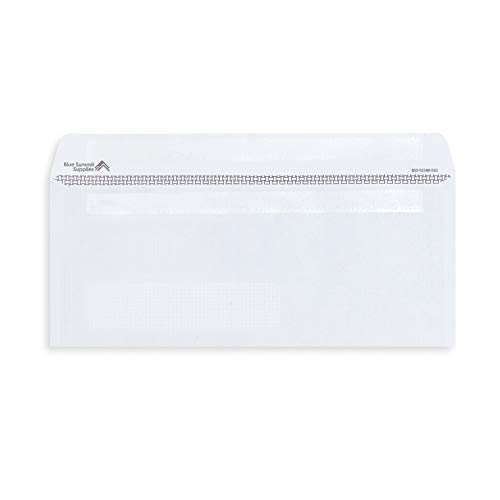 500 Self Seal Number 10 Single Right Window Envelopes - Security Lining - Designed For Secure Mailing Of Invoices, Documents, And Business Statements, 4 1/8 X 9 1/2 Inches, 500 Ct #TOP3