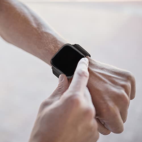 Image of Tobfit Watch Strap Compatible with Versa 2 (Watch Not Included), Stainless Steel Chain Strap with Magnetic Buckle Compatible for Men & Women (S, Black)