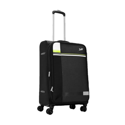 Image of Skybags Autumn Polyester 8 Wheels Trolley Bag with Anti-Theft Zipper & 3-Digit Lock | 5 Year Warranty (Black, Large (78 cm))