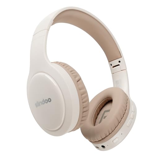Siindoo JH-919 Wireless Bluetooth Headphones, Foldable Stereo Earphones, Wired Super Bass Noise Reduction with Built-in Mic headsets for Phone Laptop PC TV (Khaki)