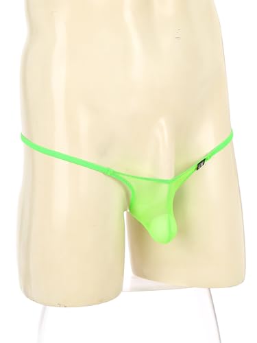Jugaoge Sexy Men's See Through Bikini Panties Thong Underwear Bulge Pouch T-Back Brief G-String Tangas3