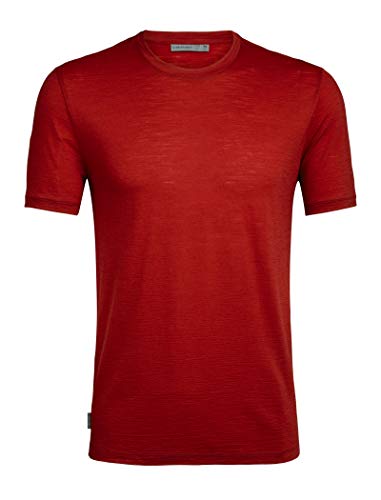 Icebreaker Merino Mens Spector Short Sleeve T-Shirt, Oxblood, Large