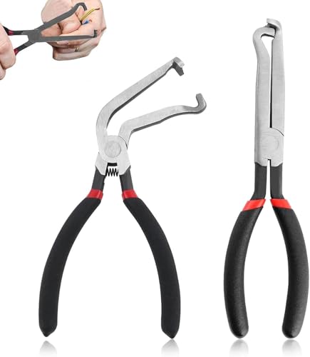 Electrical Disconnect Pliers 37960, 37980, Electrical Connector Separator 13120, 8in Automotive Tools Electrical Connector Pliers, Automotive Tools for Push Tab Style Plugs (1*Red60°+1*Red straight)