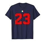 college 23 numero stile vintage italia bandiera maglietta