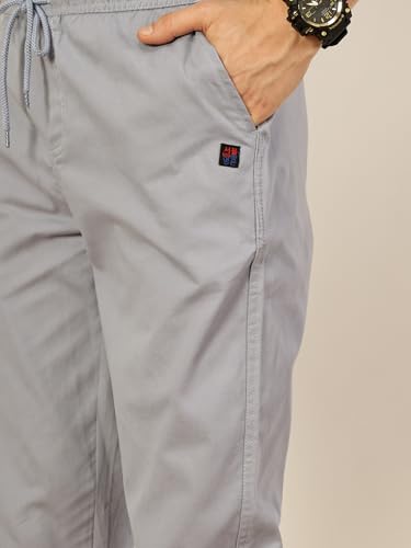 Image of Thomas Scott Men's | Solid | Light Weight | Breathable Fabric | Ribbed Bottoms | Mid Rise | Regular Fit | Cotton Blend | Button Waist | Chino Trouser | Pants