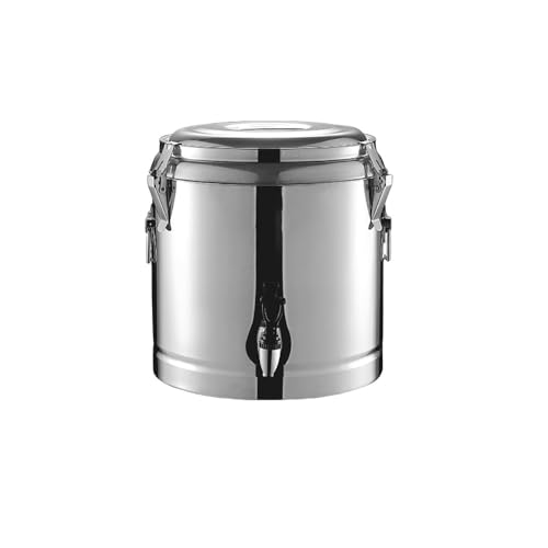 サーモスバケツ 断熱アイスペール ステンレス製断熱バレル 保温・保冷魔法瓶バケツ ミルクティーバケツ 大容量バケット 蓋付き断熱バケツハンドル付き断熱バケツ さまざまなシーンに適しています(蛇口あり,20L)