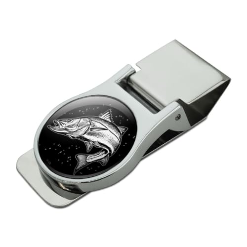 GRAPHICS & MORE Snook Fishing Illustration Satin Chrome Plated Metal Money Clip