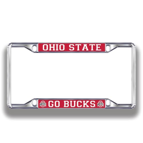 Ohio State Buckeyes License Plate Frame Silver
