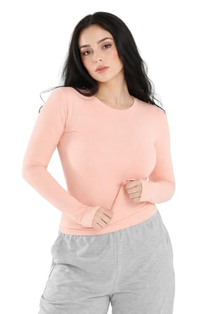 blueficus Women Cotton Blend Full Sleeve Top | Crew Neck Stretchable Casual Gym Wear T-Shirt for Women | Regular Fit |-picture-36
