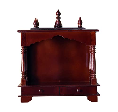 Image of Kamdhenu Art and Craft Wooden Temple /Home Temple /Pooja Mandir /Pooja Mandap /Temple for Home (P20N)