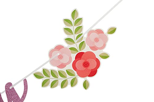 Happy Mother's Day Banner Set Decoration for Mother's Day Party Decorations Backdrop Garland for Mom Mother's Day Glitter Garland Photo Props (Red Flower) by Giga Gud - Image 4