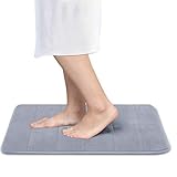 BETUS Luxury Memory Foam Bath Mat - Water Absorbent, Super Cozy and Non-Slip Backing - Luxurious Velvet Comfort Bathroom Rug - 17'x24' (Gray)