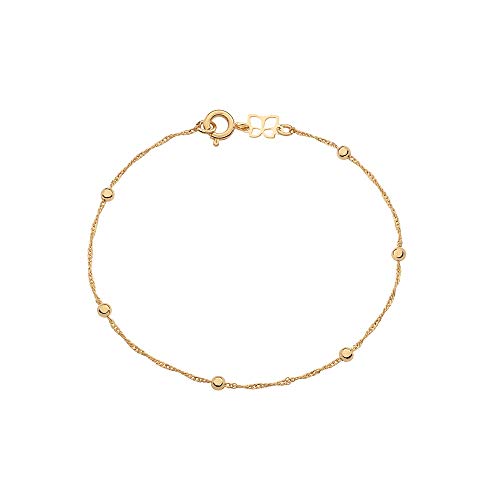 Pulseira Rommanel Banhado Ouro Fio Singapura Com Bolinhas