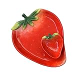 FORLONG Ceramic Red Strawberry Chip and Dip...