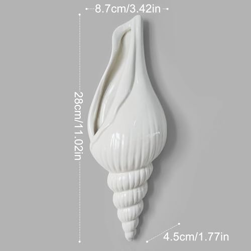 Vase en céramique coquillage blanc 15cm pour décoration de table - 6