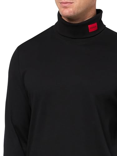 HUGO Men's Woven Logo Cotton Stretch Turtleneck3