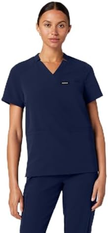 JAANUU Helia Women's Notched V-Neck Scrub Top - UltraLAST 4-Way S...