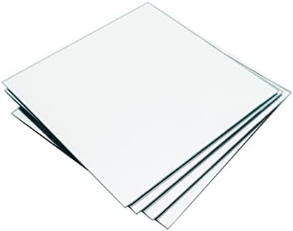 DIWEIMER Square Wall Mirror Tiles 8Inch x 4PCS Wall Mounted Mirrors, Glass Flat Frameless Wall Mirrors for Bedroom, Living Room, Door, Home Gym Decor