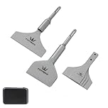 TOPWAY SDS Plus Chisel Floor Scraper 6 Pieces Set 3" + 4" for Removal of Tiles Floor Adhesive Linoleum Concrete Mortar Thinset and Wall Surfaces in Storage Bag 121124
