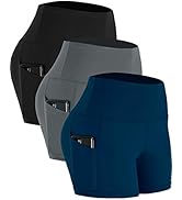 CADMUS High Waist Athletic Shorts for Womens Yoga Fitness Running Shorts with Deep Pockets