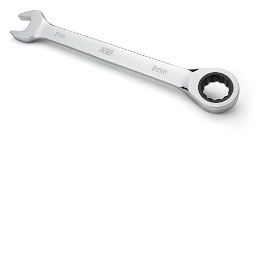 Jaeger 8 mm Combo Ratchet Wrench 90-Tooth Chrome Vanadium Metric