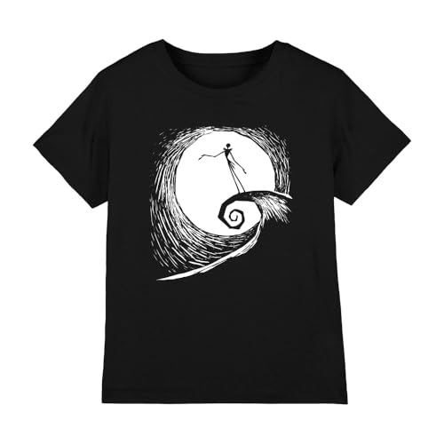 Image of The Nightmare Before Christmas Boys Jack Moon Silhouette Unisex Kids T-Shirt, Black, 12-13 Years UK