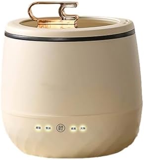 Aeroor ミニ多機能シングル炊飯器 一人暮らし向け2合小型家電 7つの便利モード(保温・白米・麦・おかゆ・玄米・煮る・煮る)付き おしゃれで持ち運びやすい 6時間保温対応炊飯器炊飯鍋 一人暮らし用 炊飯鍋 (ベージュ,蒸し器なし)